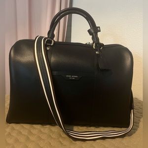 Henri Bendel duffle in black leather. Brand new, never used.